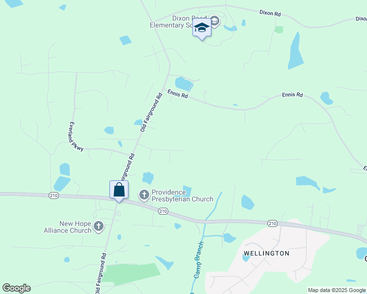 map of restaurants, bars, coffee shops, grocery stores, and more near 241 Bridle Drive in Angier