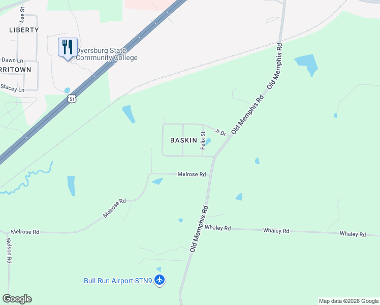 map of restaurants, bars, coffee shops, grocery stores, and more near 643 Junior Drive in Covington