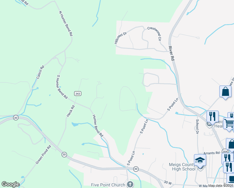 map of restaurants, bars, coffee shops, grocery stores, and more near 350 Sunrise Lane in Decatur