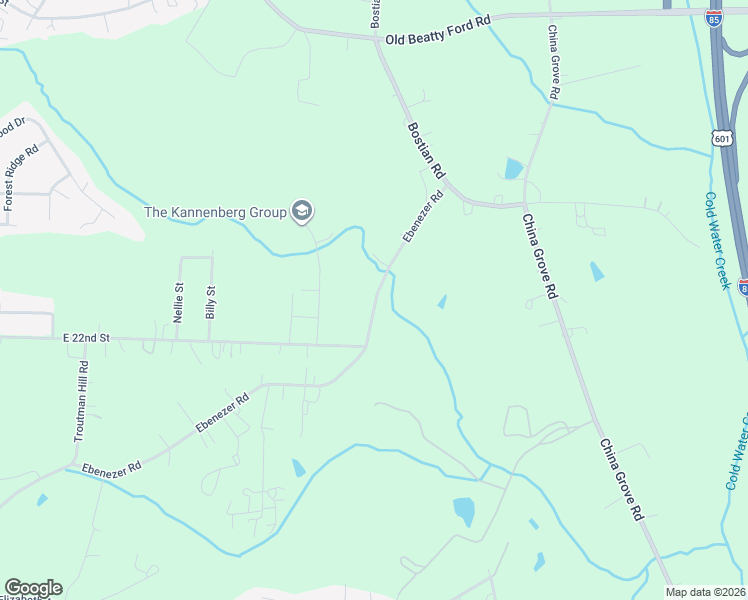 map of restaurants, bars, coffee shops, grocery stores, and more near 1395 Ebenezer Road in China Grove