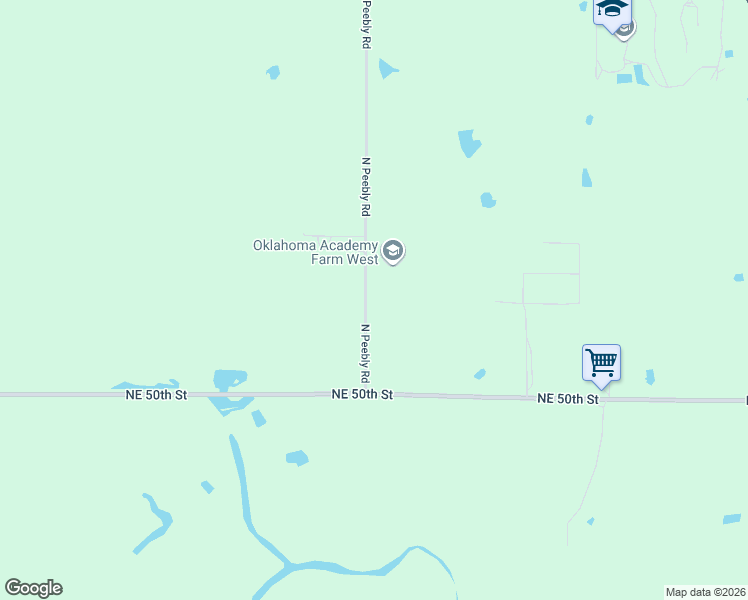 map of restaurants, bars, coffee shops, grocery stores, and more near 5260-5528 North Peebly Road in Harrah