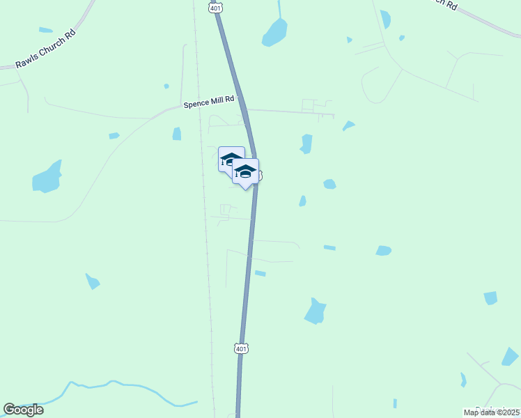 map of restaurants, bars, coffee shops, grocery stores, and more near 9818 U.S. 401 in Fuquay Varina