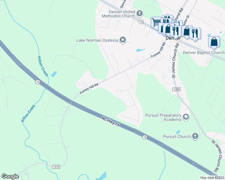 map of restaurants, bars, coffee shops, grocery stores, and more near 3541 Maple Brook Drive in Denver