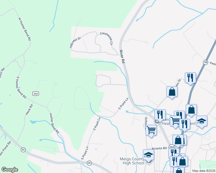 map of restaurants, bars, coffee shops, grocery stores, and more near 289 Dogwood Circle in Decatur