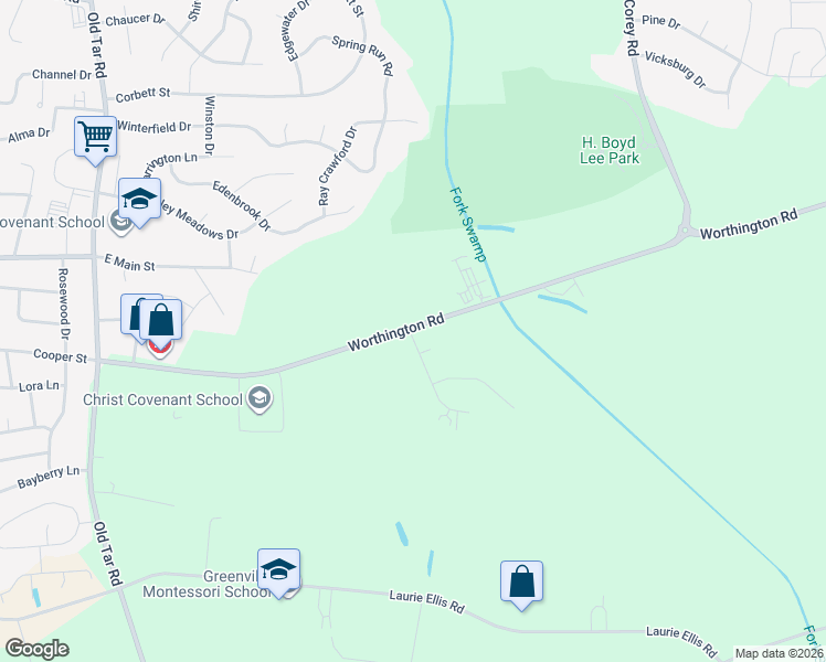 map of restaurants, bars, coffee shops, grocery stores, and more near 882 Worthington Road in Winterville
