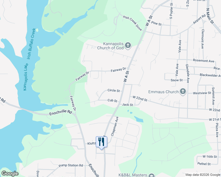map of restaurants, bars, coffee shops, grocery stores, and more near 900 Circle Street in Kannapolis