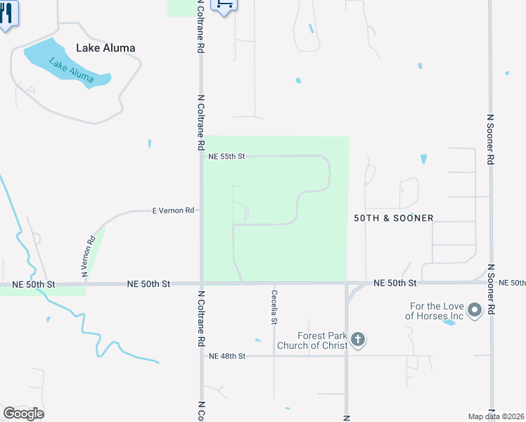 map of restaurants, bars, coffee shops, grocery stores, and more near 4315 Northern Hills Road in Oklahoma City