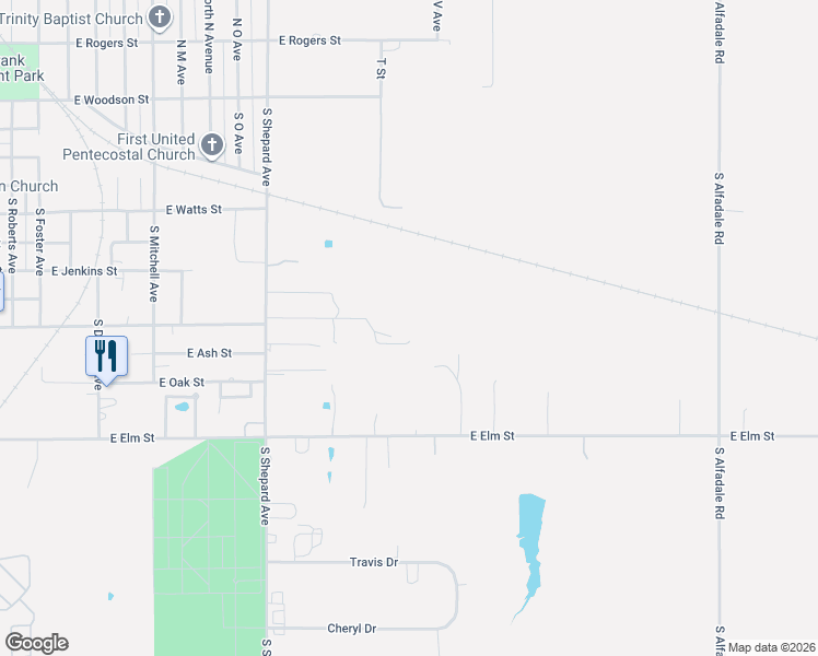 map of restaurants, bars, coffee shops, grocery stores, and more near 1820 East Cavanaugh Street in El Reno