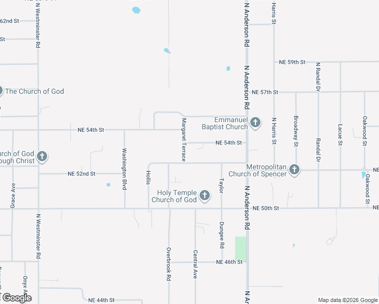 map of restaurants, bars, coffee shops, grocery stores, and more near 5412 Margaret Terrace in Spencer