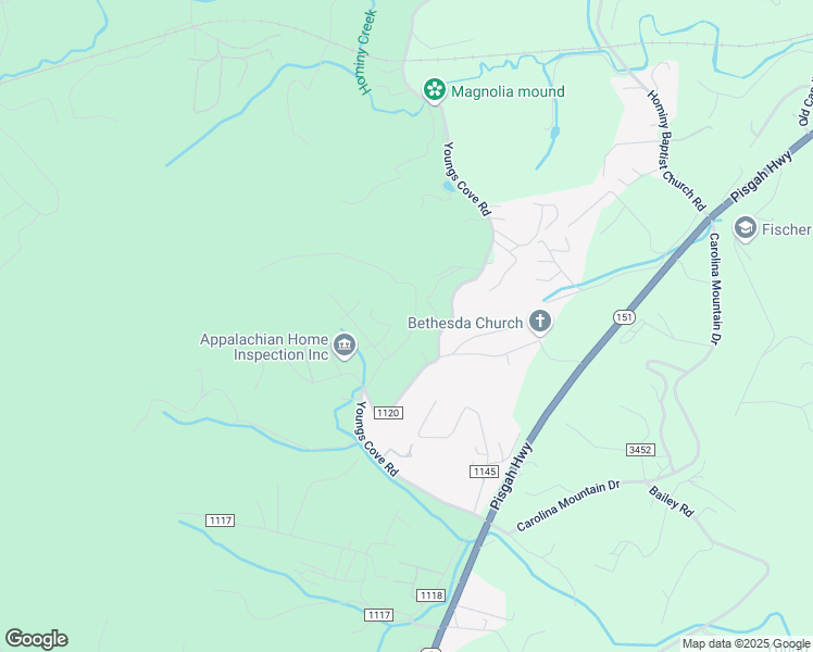 map of restaurants, bars, coffee shops, grocery stores, and more near 16 Mountain Drive in Candler