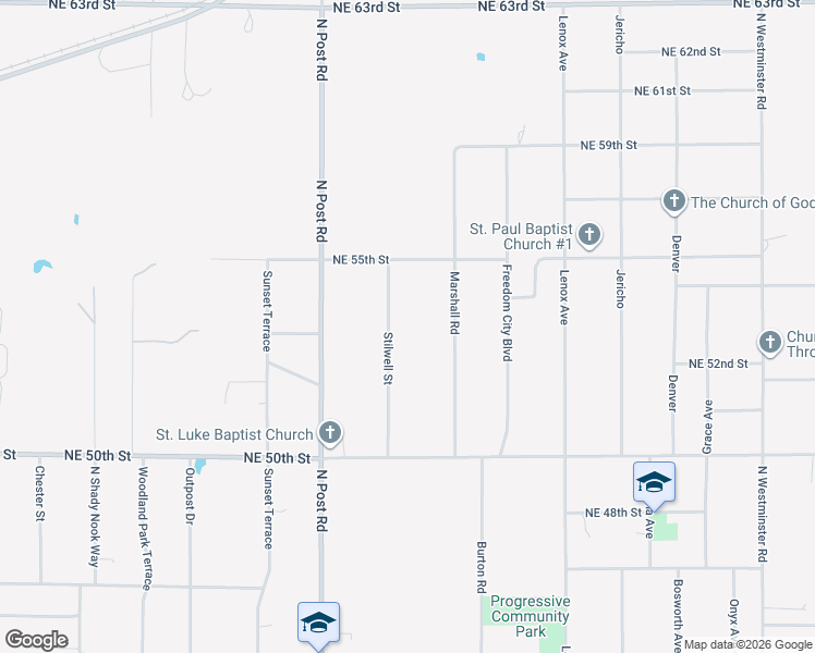 map of restaurants, bars, coffee shops, grocery stores, and more near 5328 Stilwell Street in Spencer