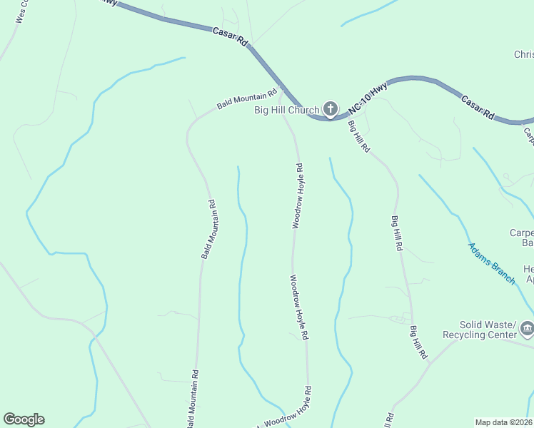 map of restaurants, bars, coffee shops, grocery stores, and more near 343 Woodrow Hoyle Road in Casar