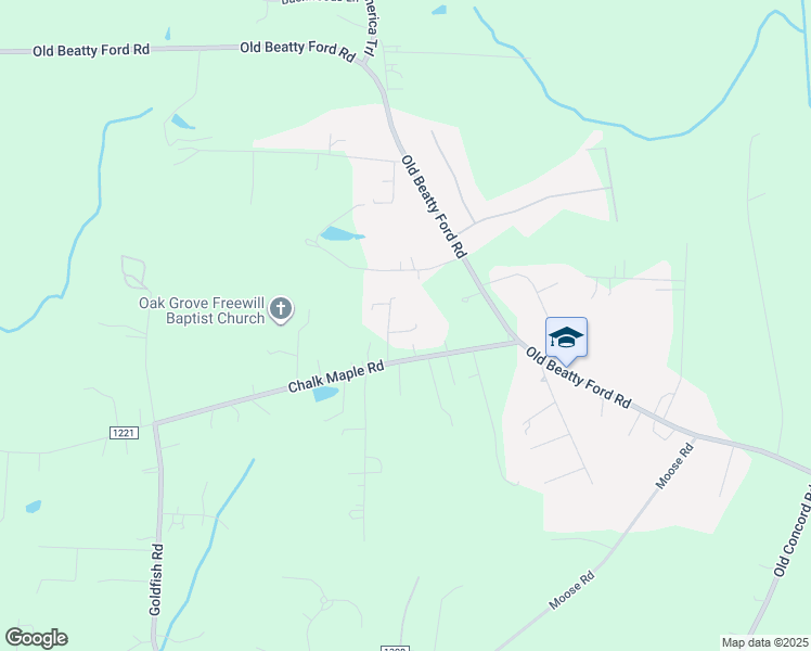 map of restaurants, bars, coffee shops, grocery stores, and more near 3710 Old Beatty Ford Road in China Grove