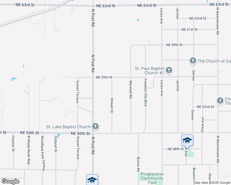 map of restaurants, bars, coffee shops, grocery stores, and more near 5328 Stilwell Street in Spencer