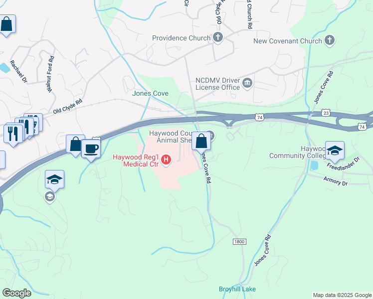 map of restaurants, bars, coffee shops, grocery stores, and more near 42 Physician Drive in Clyde