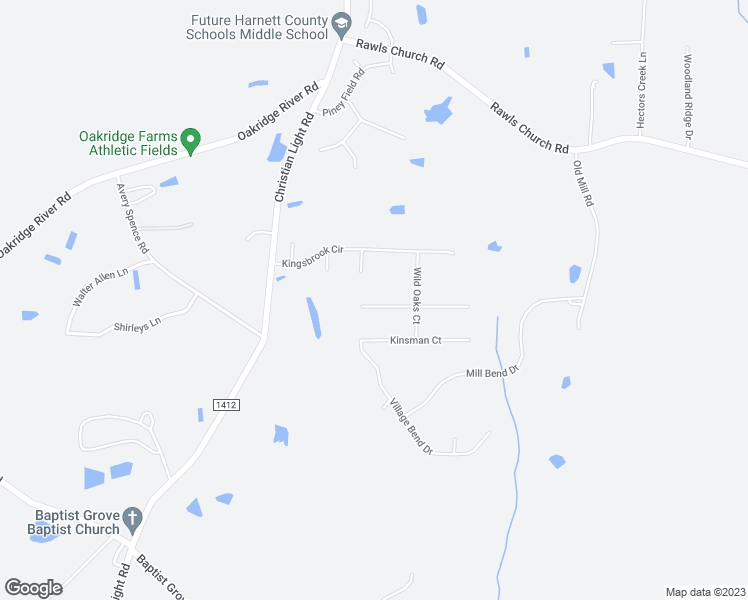 map of restaurants, bars, coffee shops, grocery stores, and more near 35 Rocky Point Court in Fuquay Varina