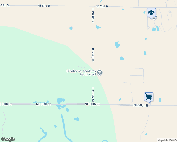 map of restaurants, bars, coffee shops, grocery stores, and more near 5591 North Peebly Road in Harrah