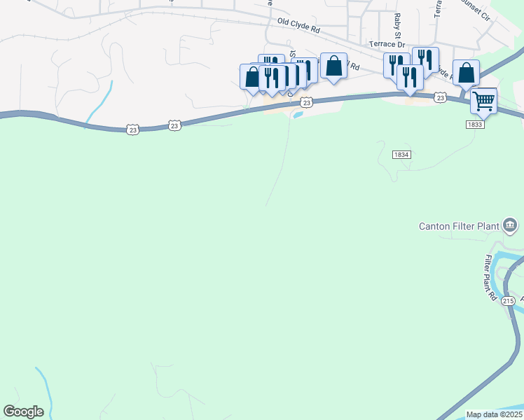 map of restaurants, bars, coffee shops, grocery stores, and more near 446 Putnam Road in Canton