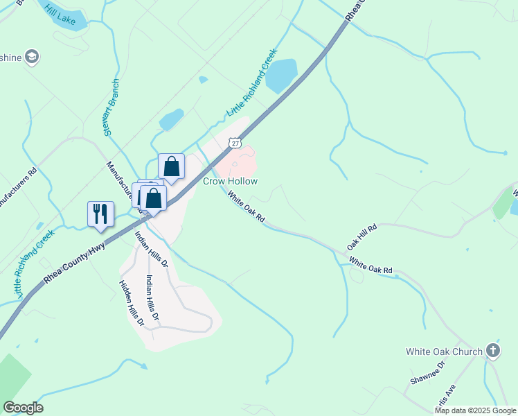 map of restaurants, bars, coffee shops, grocery stores, and more near 341 White Oak Road in Dayton