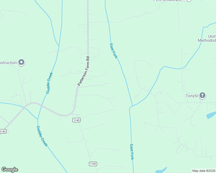 map of restaurants, bars, coffee shops, grocery stores, and more near 602 Patterson Farm Road in Mooresville