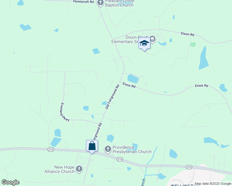 map of restaurants, bars, coffee shops, grocery stores, and more near 1985 Old Fairground Road in Angier