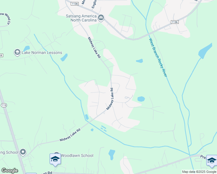 map of restaurants, bars, coffee shops, grocery stores, and more near 310 Midway Lake Road in Mooresville