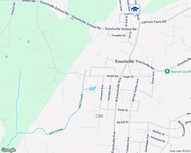 map of restaurants, bars, coffee shops, grocery stores, and more near 8145 Smith Road in Kannapolis