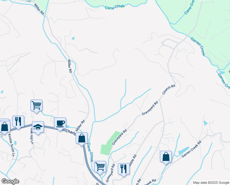 map of restaurants, bars, coffee shops, grocery stores, and more near Graveyard Road in Fairview