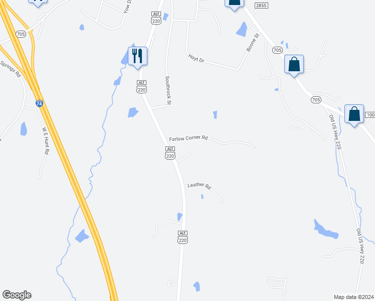 map of restaurants, bars, coffee shops, grocery stores, and more near 137 McCrary Country Lane in Seagrove