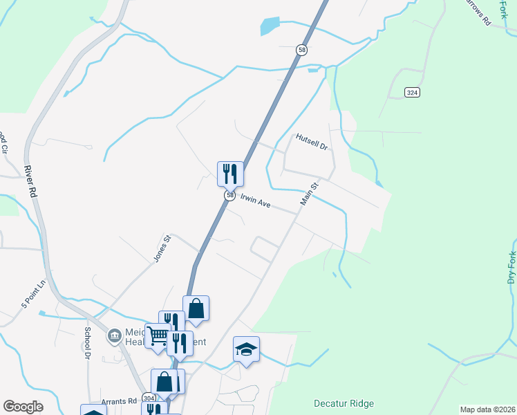 map of restaurants, bars, coffee shops, grocery stores, and more near 145 Winfield Lane in Decatur