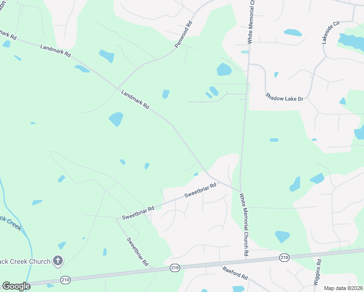 map of restaurants, bars, coffee shops, grocery stores, and more near 1186 Landmark Road in Johnston County
