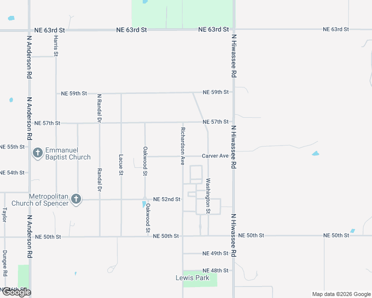 map of restaurants, bars, coffee shops, grocery stores, and more near 5603 Richardson Avenue in Spencer