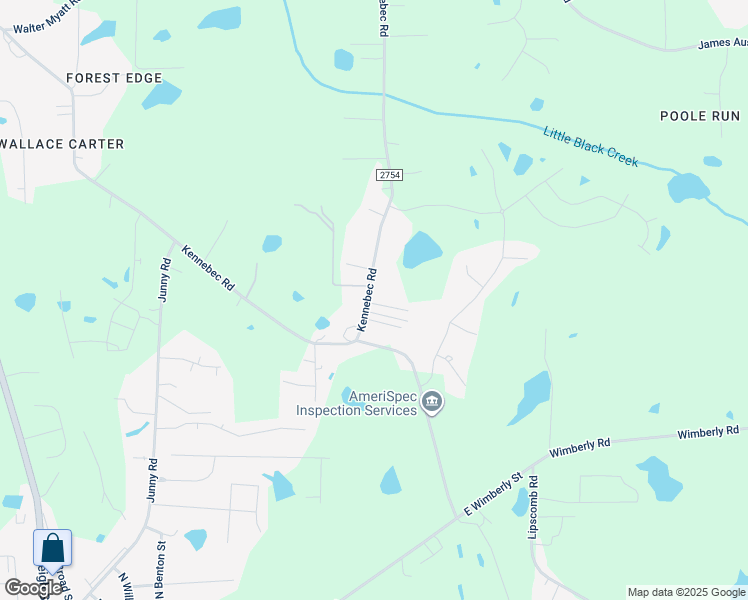 map of restaurants, bars, coffee shops, grocery stores, and more near 9509 Kennebec Road in Wake County
