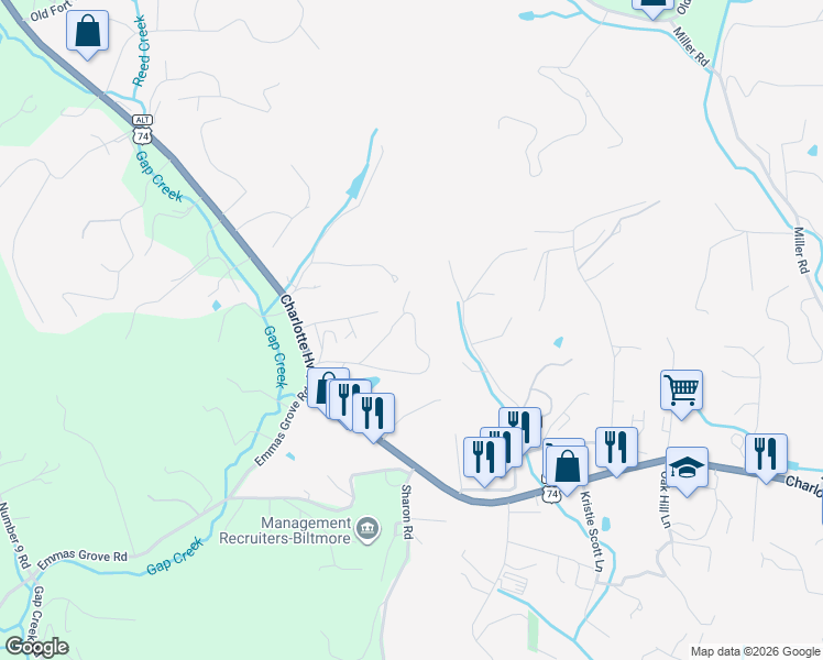 map of restaurants, bars, coffee shops, grocery stores, and more near 35 Spring Lane in Fairview