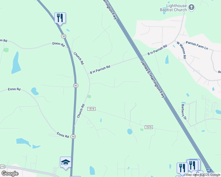 map of restaurants, bars, coffee shops, grocery stores, and more near 172 Touchdown Way in Benson