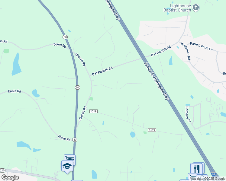 map of restaurants, bars, coffee shops, grocery stores, and more near 172 Touchdown Way in Benson