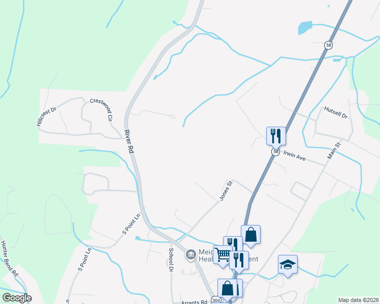 map of restaurants, bars, coffee shops, grocery stores, and more near 395 Deerfield Drive in Decatur