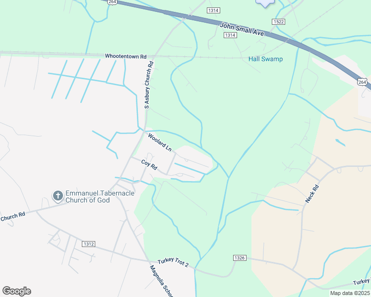 map of restaurants, bars, coffee shops, grocery stores, and more near 203 Woolard Lane in Washington