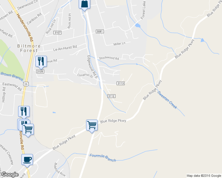map of restaurants, bars, coffee shops, grocery stores, and more near 10 Shovel Head Drive in Asheville
