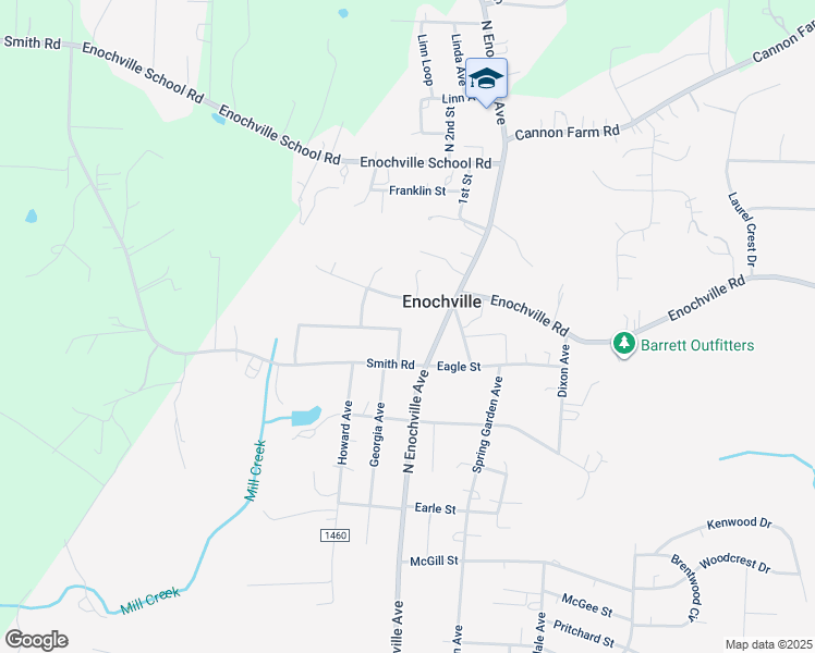 map of restaurants, bars, coffee shops, grocery stores, and more near 5360 Sam Broadway Loop in Kannapolis