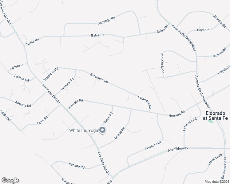 map of restaurants, bars, coffee shops, grocery stores, and more near 27 Estambre Road in Santa Fe