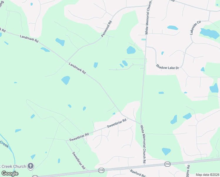 map of restaurants, bars, coffee shops, grocery stores, and more near 1203 Landmark Road in Johnston County
