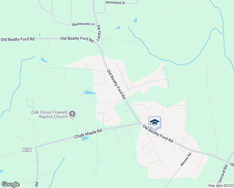 map of restaurants, bars, coffee shops, grocery stores, and more near 3875 Old Beatty Ford Road in China Grove