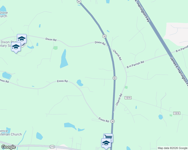 map of restaurants, bars, coffee shops, grocery stores, and more near 222 Bradley Drive in Benson