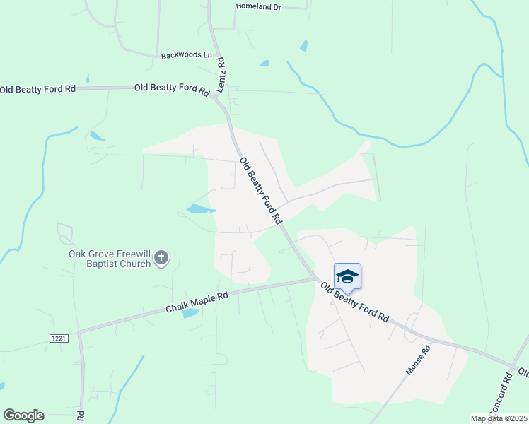 map of restaurants, bars, coffee shops, grocery stores, and more near 3875 Old Beatty Ford Road in China Grove
