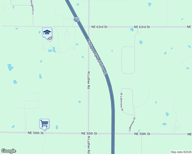 map of restaurants, bars, coffee shops, grocery stores, and more near 5660 North Luther Road in Harrah