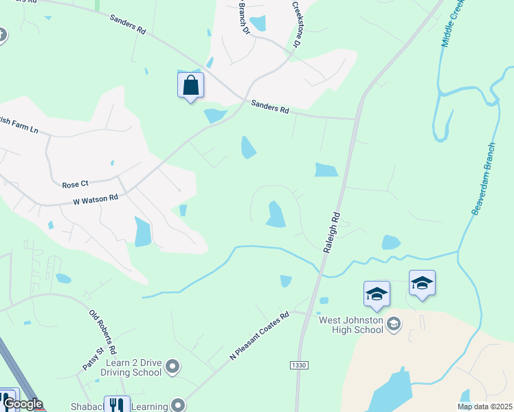 map of restaurants, bars, coffee shops, grocery stores, and more near 309 William Drive in Benson