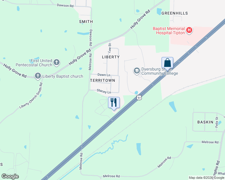 map of restaurants, bars, coffee shops, grocery stores, and more near 163 Stacey Lane in Brighton