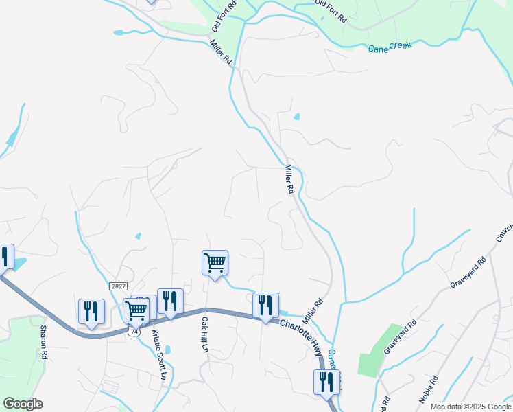 map of restaurants, bars, coffee shops, grocery stores, and more near 42 Dode Whitaker Road in Fairview