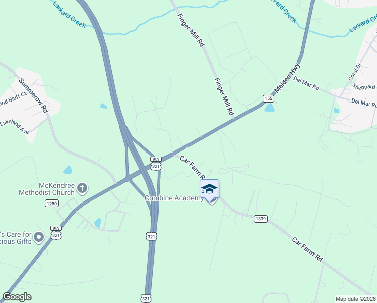 map of restaurants, bars, coffee shops, grocery stores, and more near 3810 Maiden Highway in Lincolnton